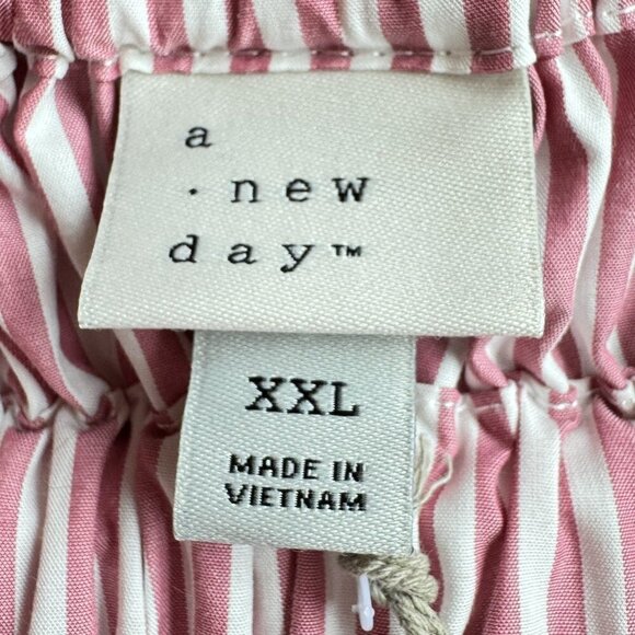 A New Day Midi Sun Dress NEW WITH TAGS Pink and White Railroad Stripe  Size XXL - Picture 7 of 10